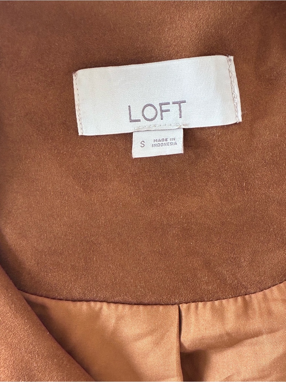 LOFT Cognac Suede Moto Jacket - Picture 4 of 7